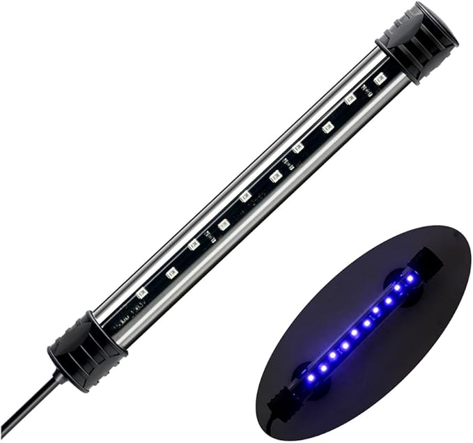 DaToo LED Aquarium Light 3 W Underwater USB Fish Tank Light Blue Submersible Aquarium Light 7in