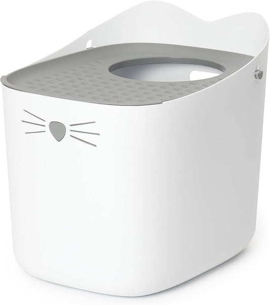 Catit PIXI Top-Entry Litter Box – Modern, Leak-Proof Cat Litter Box with Anti-Tracking Lid, Easy-Clean Design, Seamless & BPA-Free – Reduces Litter Mess, Minimalist Style, Large Space for Cats