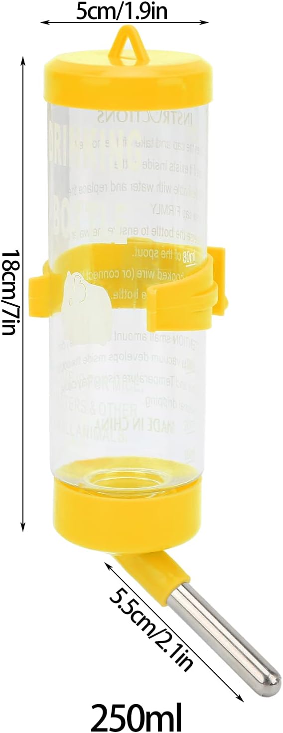 Automatic No Drip Small Animal Water Bottle, Water Dispenser for Hamster, Gerbil, Rat, Chinchilla, Guinea Pig, Rabbit