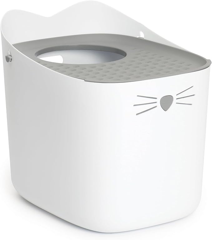 Catit PIXI Top-Entry Litter Box – Modern, Leak-Proof Cat Litter Box with Anti-Tracking Lid, Easy-Clean Design, Seamless & BPA-Free – Reduces Litter Mess, Minimalist Style, Large Space for Cats