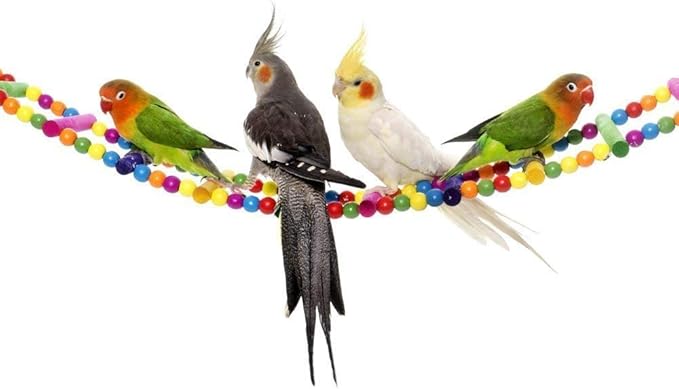 Ladder Bird Toys for Bird Parrot Budgies Cockatiels Parakeets Crawling Bridge Wooden Cage Funny Training Swing Toys 22 inches