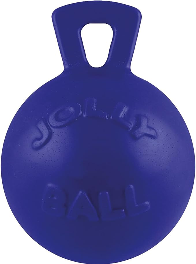 Jolly Pets Tug-n-Toss Heavy Duty Dog Toy Ball with Handle, 4.5 Inches/Small, Orange