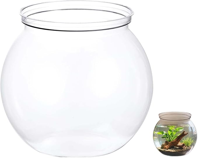 Mini Plastic Fish Bowl 27 oz Decorative Small Fishbowl Durable, Unbreakable Fish Bowl for Centerpiece Vases, Party Decorations