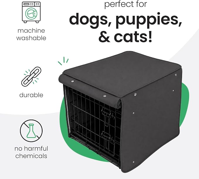 Molly Mutt I'm a Realist Dog Crate Cover, 100% Cotton Canvas Cover with 2 Roll-Up Panels, Ideal for Dog or Cat Crate, Durable, Washable, and Free of Harmful Chemicals, 54" x 37" x 45"