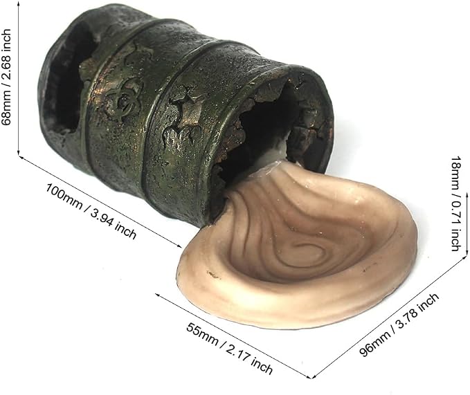 Resin Cave Habitat Hidden for Reptile and Amphibians.Terrarium Decor, Retro Bucket Design,Reptile Hide Cave with Dish,Perfect for Bearded Dragons,Lizards,Snakes,Turtles,Geckos,Tortoises,Small Animals
