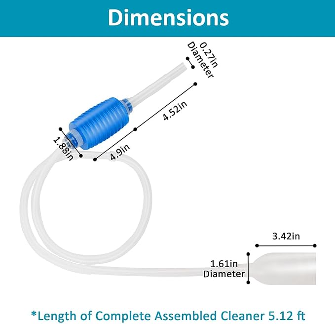 Aquarium Gravel Cleaner Fish Tank Hand Siphon Vacuum Water Changer Cleaning Tools for Fish Tank