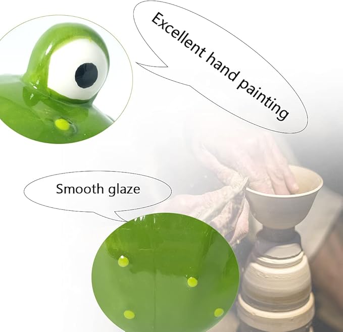 Hamster Ceramic Hideout and House-Small Animal Hut-Cute Frog Hide Habitat for Small Pet