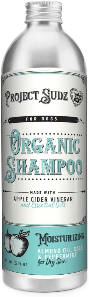 Project Sudz Moisturizing Organic Dog Shampoo – Almond Oil | All Natural Liquid Dog Shampoo for Dry Skin | Gentle, Nourishing, Eco-Friendly, Made in USA