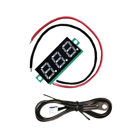 Digital Thermometer, -50°C to 210°C High Temperature Meterwith NTC Waterproof Probe, Red LED Display High Precision Sensor for Aquarium Fridge Industrial DIY
