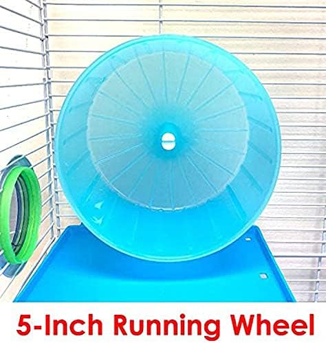 Mcage 2-Levels Hamster Habitat Home House Rodent Gerbil Mice Rats Animals Critters Cage Expansible and Customizable with Hide House Running Wheel Food Dish Water Drinking Bottle Deep Base