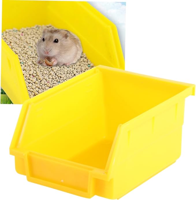 POPETPOP Hamster Sand Bathroom Large-Chinchilla Dust Bath Plastic Sand Bath Container Hamster Toilet/Bathtub/Sandbox-Random Color Size M