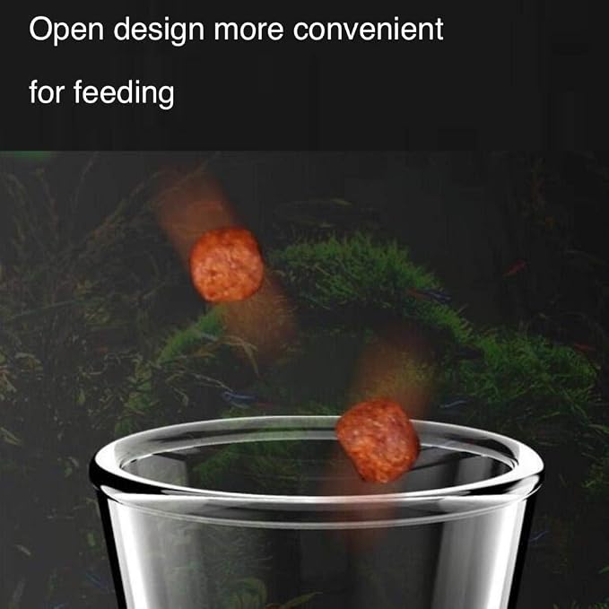 Shrimp Feeding Tube and Dish,2 Cup Clear Crystal Glass Fish Tank Shrimp Feeder Tube Tray