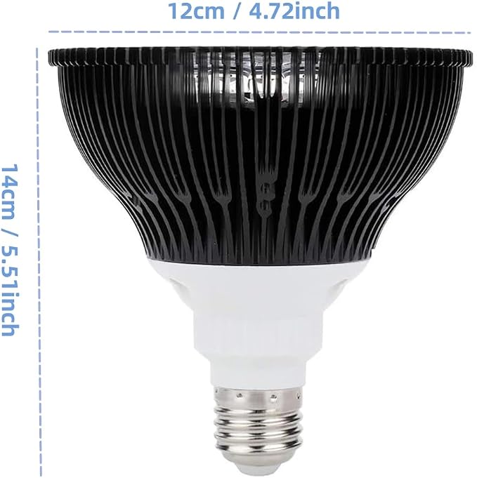 LED Aquarium Lights Bulb 18W Saltwater Fish Tank Light Full Spectrum Aquatic Plants Grow Lamp Refugium Light with UV Blue White Red Green LEDs Reef Lights for Coral Marine Algae Turtle Habitat