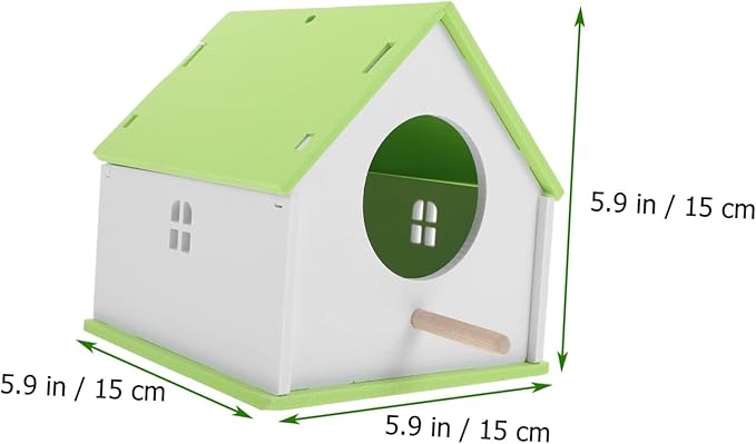 Pet Bird House for Parrots - Light Green Parrot Nest and Feeding House - Durable PVC Bird Feeder Cage for Garden Decor and Nesting