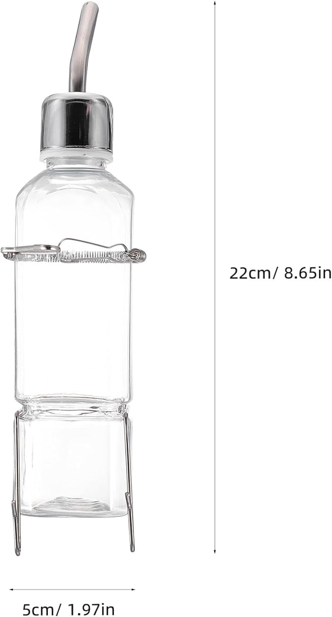 BESTonZON Rabbit Water Feeder 6Oz Hanging Pet Water Bottle No Drip with Hooks and Springs for Small Animals Guinea Pigs Hamsters