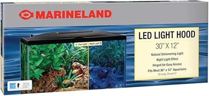 MarineLand LED Aquarium Hood - 30 x 12 inch, black (32995)