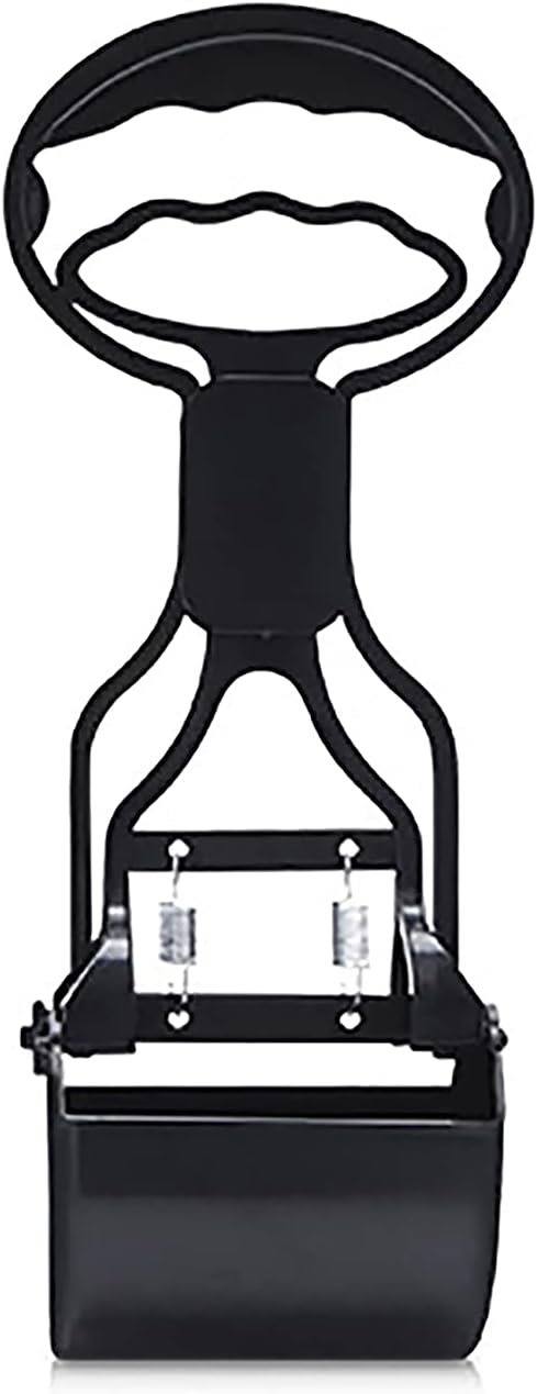 Pet Pooper Scooper for Dogs Cats Non-Breakable High Strength Material Durable Spring Easy Pick Up Grass Gravel Jaw Claw Rake for Kids Children Women Men (Black)