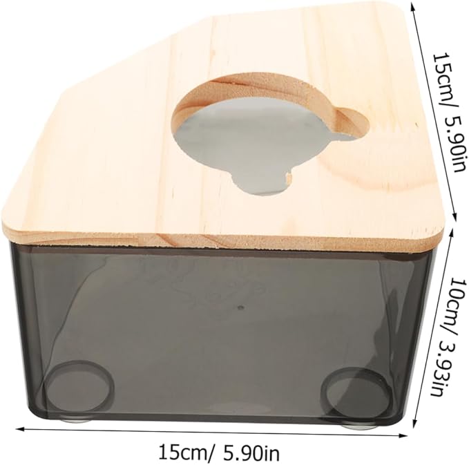 POPETPOP Chinchilla Dust Bath Container Hamster Bathtub Splashproof Small Pet Bathroom Acrylic Material