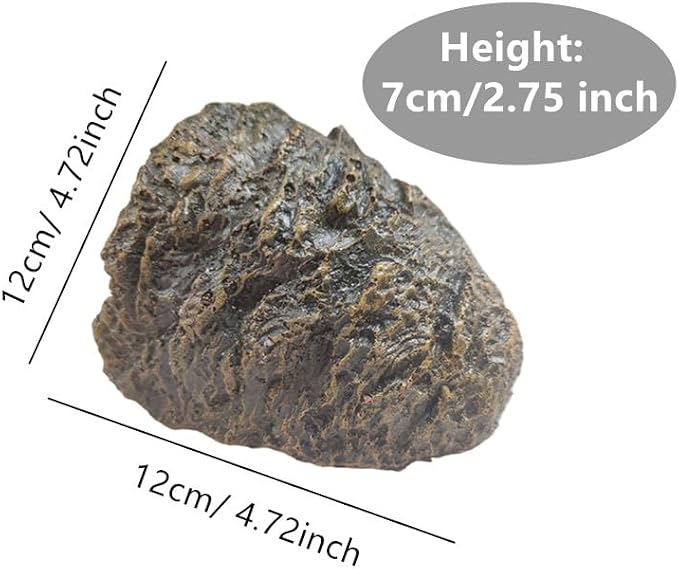 Reptile Rock Hide Cave for Aquarium Decor, Resin Tortoise Dock Hideout Turtle Basking Platform Habitat Tank Accessories Decoration for Amphibians Snake Frogs Fish Lizards (Green), Medium