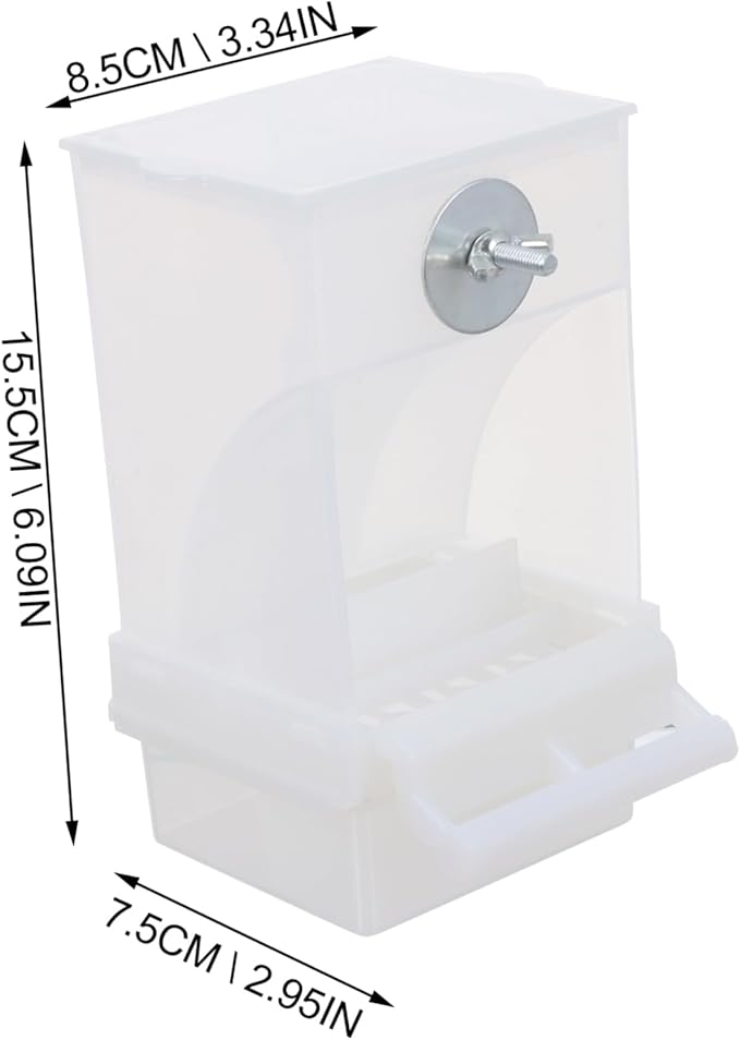 SUPVOX 2Pcs Automatic Bird Feeder Splash Parrot Food Box with Lid Easy Clean Feeding Container for Small Birds No Mess Seed Tray