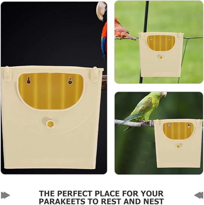 Toddmomy 5PCS Plastic Bird Nesting Box - Professional Parakeet Breeding House for Cage, Safe Hatching Box for Lovebirds, Budgies and Cockatiels, Easy to Install & Clean