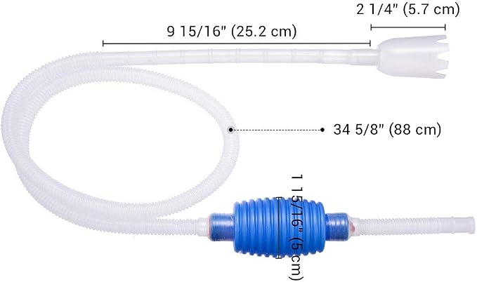 Yescom Aquarium Fish Tank Vacuum Sand Gravel Cleaner Siphon Long Nozzle | Water Changer Pump Filter