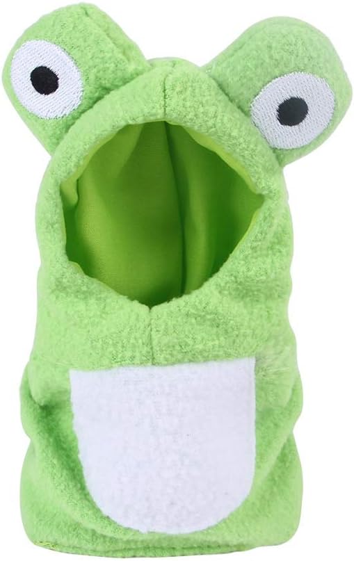Sun Conure Bird Diaper Flight Suit Frog Shape Hoodie Cosplay Photo Prop for Parrots African Greys Parakeet Cockatiel, Bird Hoodie Small Animals Apparel (L)