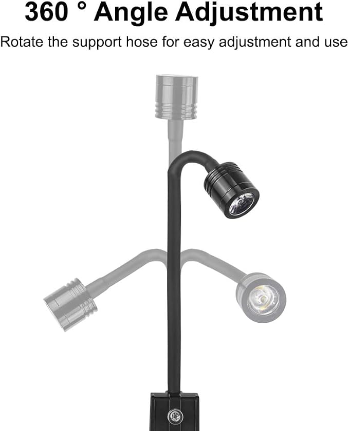 MiOYOOW Clip On Aquarium Light, Mini Dimmable LED Aquarium Light Adjustable Fish Tank Spotlight for Planted Saltwater Freshwater