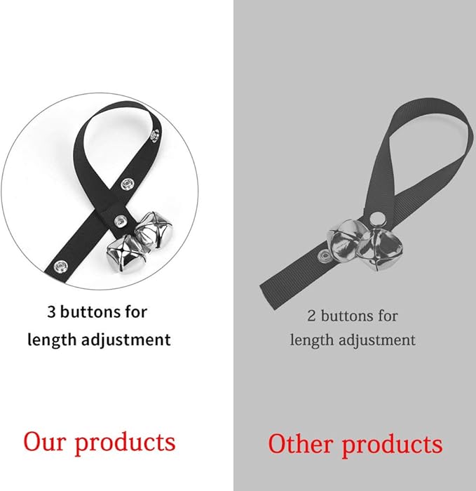 Luckyiren Upgraded Puppy Bells Dog Doorbells for Door Knob/Potty Training/Go Outside-Dog Bells for Puppies Dogs Doggy Doggie Pooch Pet Cat for Dog Lovers-Premium Quality-3 Snaps for Length Adjustment