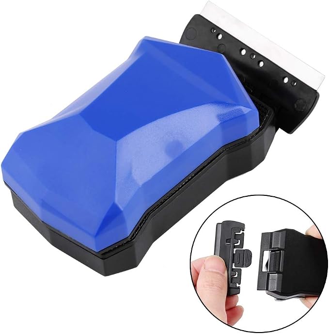 Magnetic Fish Glass Cleaner Scraper with Interchangeable Blades Aquarium Algae Brush Tool for Freshwater Saltwater Tanks