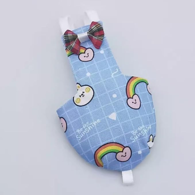 Bird Diaper Protective Parrot Nappy - 4 Pack, Reusable Flight Suit with Waterproof Inner Layer, Adjustable Shoulder Straps, Washable Cute Urine Wet Suit for Parakeet Conure (S)