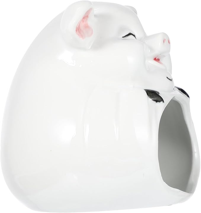 Small Pet Ceramic Hamster Hideout House Wear-Resistant Guinea Pig Resting Bed Safe Cool Animal Nest for Hamsters Chinchillas and Small Pets Comfortable Soothing Hideaway