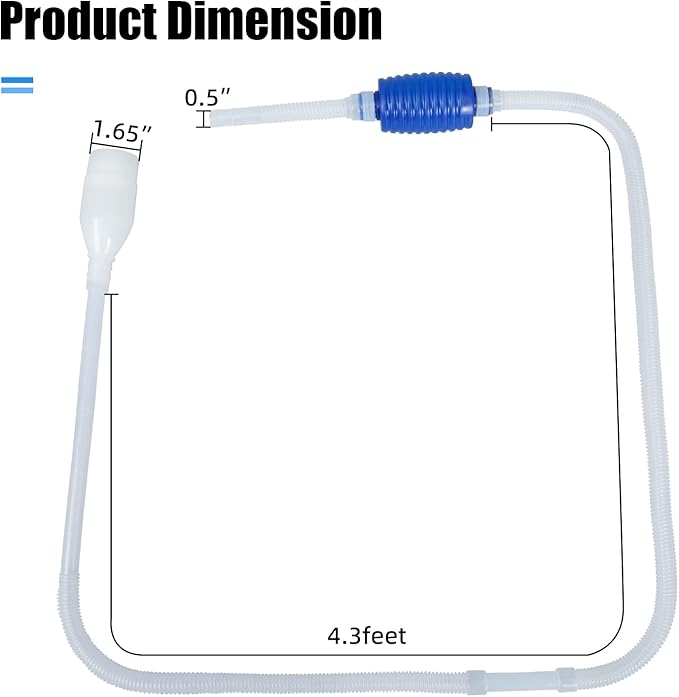 Aquarium Vacuum Siphon and Gravel Cleaner, Manual Hand Pump Water Changer with Tiny Tube for Small Nano Fish Tank, Betta Shrimp Maintenance(Large)