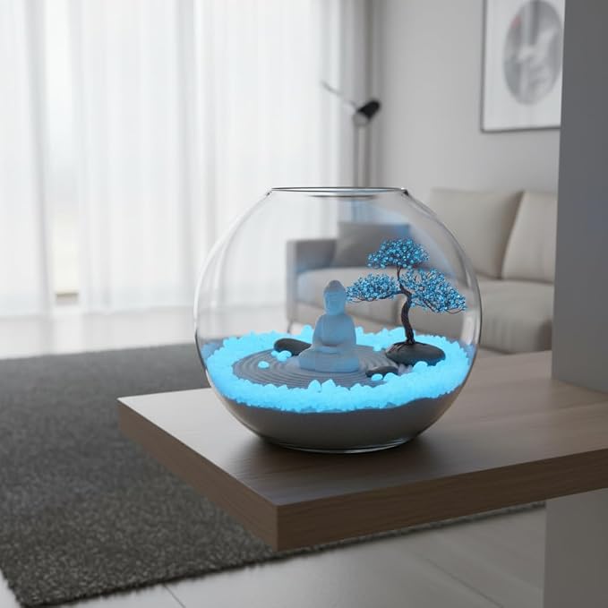 Shiny Stone Aquarium Gravel Sand, Sky Blue, 8-15mm | Glow in The Dark