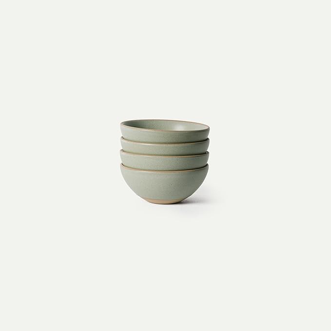 MORA Small Bowls Set of 4, 16oz Ceramic Pottery Dessert Bowls - Microwave, Oven and Dishwasher Safe - Thyme