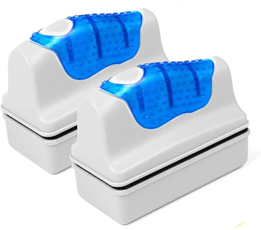 DaToo Aquarium Cleaner Fish Tank Glass Cleaner Algae Cleaner Scraper Magnetic Scrubber Algae Clean Brush, 2 Pcs, Size M, 1 Yr Warranty