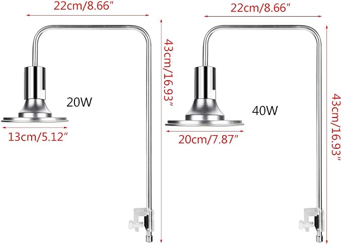 220V 20W/40W Aquarium LED Lights Aquatic Water Grass Plant Growth Lamp for Lighting Clip-on Light for Fish for Tank Crystal Chandeliers