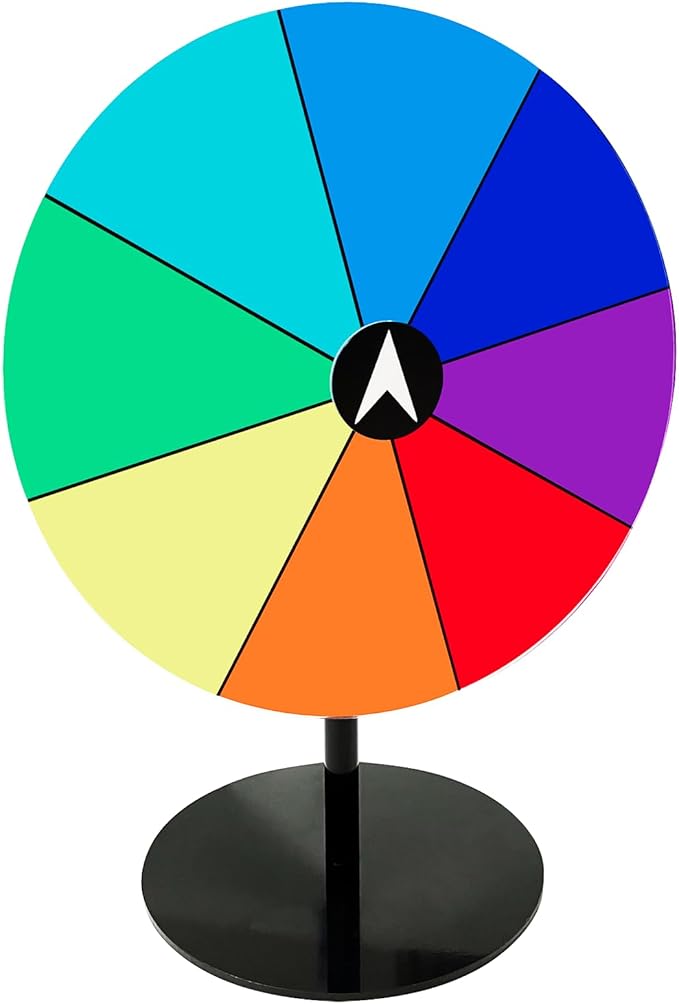 8 Inch Spinning Prize Wheel, 8 Slots Color Tabletop Roulette Spinner of Fortune, Spin The Wheel for Trade Show, Carnival, Party, Birthday, Wedding (12 Inch)
