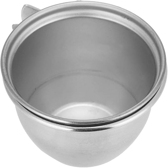 Cage Bird Feeder,Bird Food Bowl, Bird Food Cups,Stainless Steel Parrot Food and Water Coop Cup Bird Feeding Dish Feeder with Clamp Holder(7.5cm)