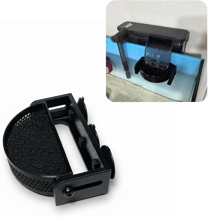 Aquarium Filter Baffle with Suction Cups, Fish Tank Flow Controller | Water Surface Calmer & Flow Reducer for Betta Fish and Shrimp (Black)