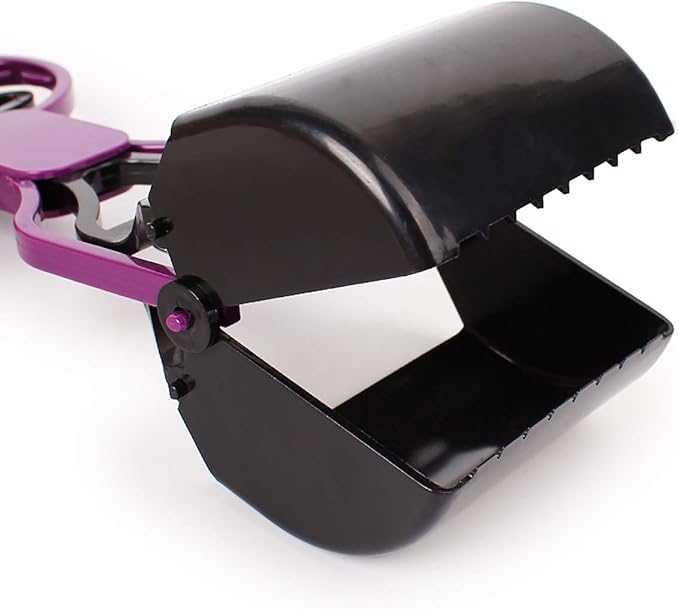 Pet Pooper Scooper for Dogs Cats Non-Breakable High Strength Material Durable Spring Easy Pick Up Grass Gravel Jaw Claw Rake for Kids Children Women Men