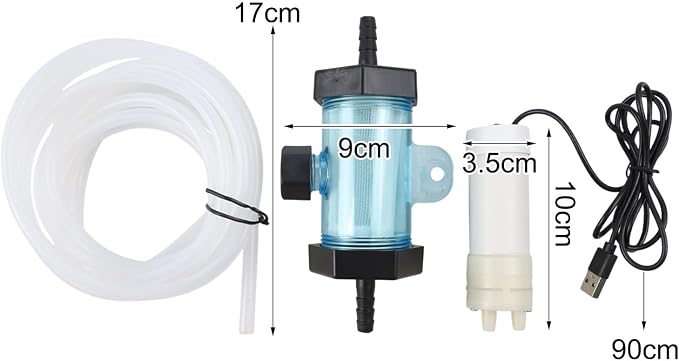 Electric Aquarium for Gravel Cleaner USB Pump with Siphon Vacuum for Fish Tank Water Changing and Cleaning, 1/2/3/5 Meter Tube(2 Meter)