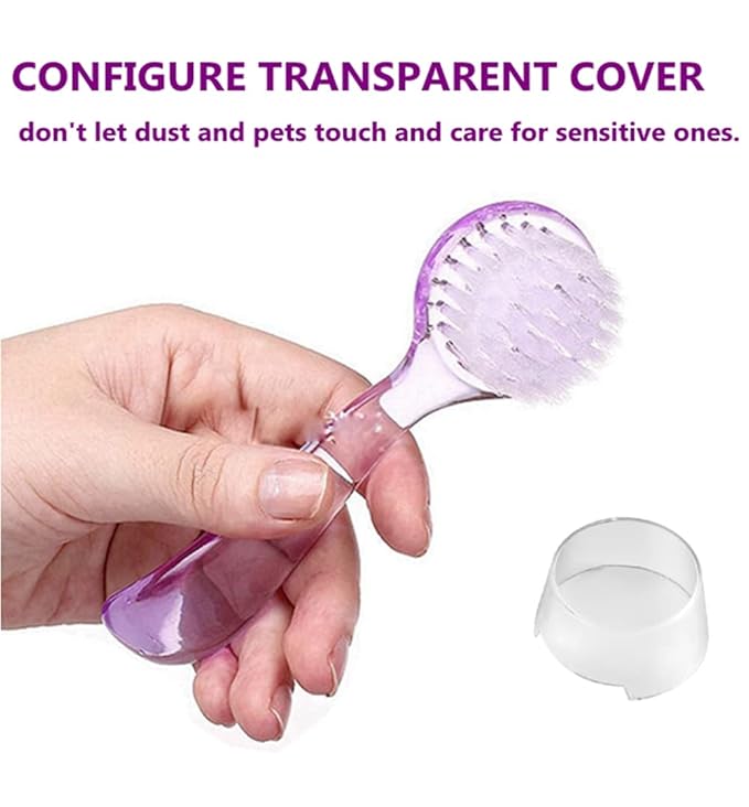 3PC Small Animal Bath Brush with Lid Soft Cleansing Brush Massage Combs for Hedgehog Guinea Pig Rabbit Chinchilla Ferret Small Animal Grooming Tool Cleaning Supplies