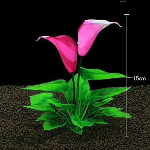 Flower Aquarium Decoration Artificial Aquatic Plant Waterweed Craft Silk Plastic Plants,Artificial Fish Tank Decorations,Used for Household and Office Simulation Hydroponic,Aquarium Accessories