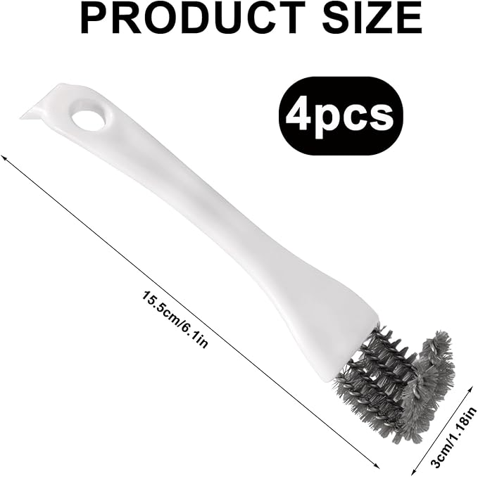 4pcs Bird Cage Cleaner with Long Handle, Stainless Steel Kennel Parakeet Bird Perches Remover Guinea Pig Cage Cleaning Brush Efficient Parrot Dropping Supplies for Budgie Cockatiel Small Pets