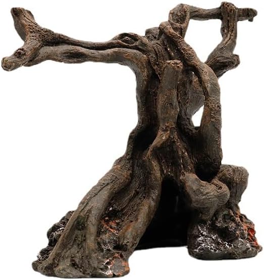 Aquarium Driftwood Tree Root Decoration, Fish Tank Landscaping, Brown, Aquarium Ornaments, 4.33x4.52x1.96 inches