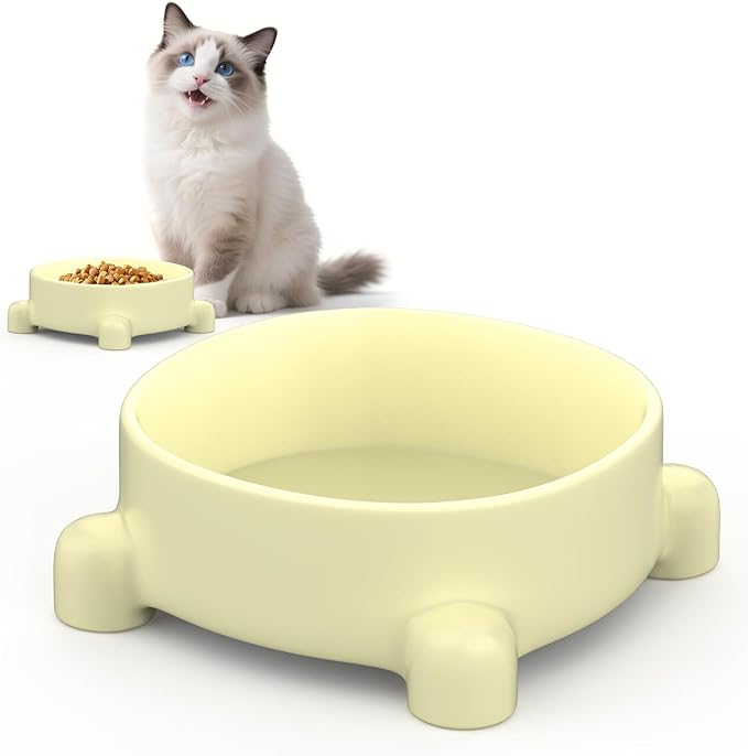 Ceramic Dog and Cat Bowl 6inch Non-Slip Dog Food and Water Bowl 21oz Flip-Proof Pet Feeding Bowls with Four Legged Stable Base for Small Medium Dogs Cats