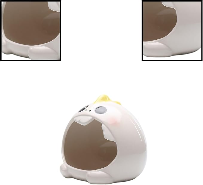 Ceramic Pet Nest for Small Animals - Hamster Ceramic House with Smooth Interior, Enclosed Hideout for Comfortable Shelter and Ventilation