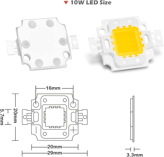CHANZON High Power Led Chip 10W Warm White 3000K - 3500K | (900mA / DC 9V - 11V / 10 Watt) Super Bright Intensity SMD COB Light Emitter Components Diode Bulb Lamp Beads DIY Lighting
