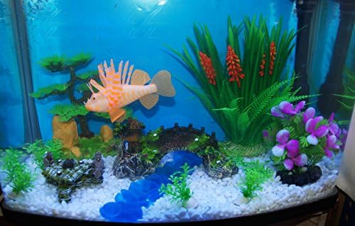 Ulalaza Aquarium Decorations Landscaping Tree Stump Hole Rock Cave Hideouts Stone Fish Tank Resin Driftwood Painted with Realistic Details Over House Supplies Castle Accessories